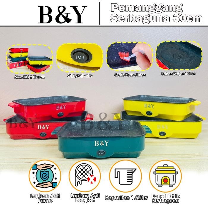 Pemanggang Multifungsi / BBQ Grill Electrik / Panci BBQ Listrik Portable 26CM 30CM / Pemanggang