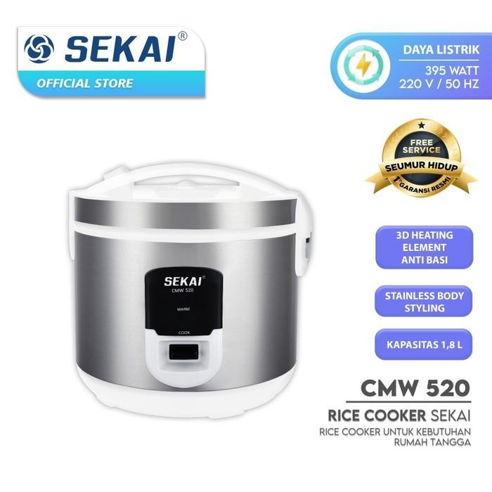 SEKAI - Magic Com I Rice Cooker 1.8 Liter 395 Watt CMW520