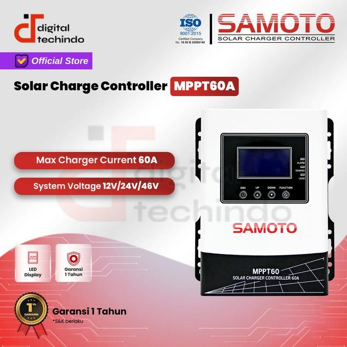 SAMOTO Solar Charge Controller MPPT 60A Charger 12V 24V 48V SMT MPPT60