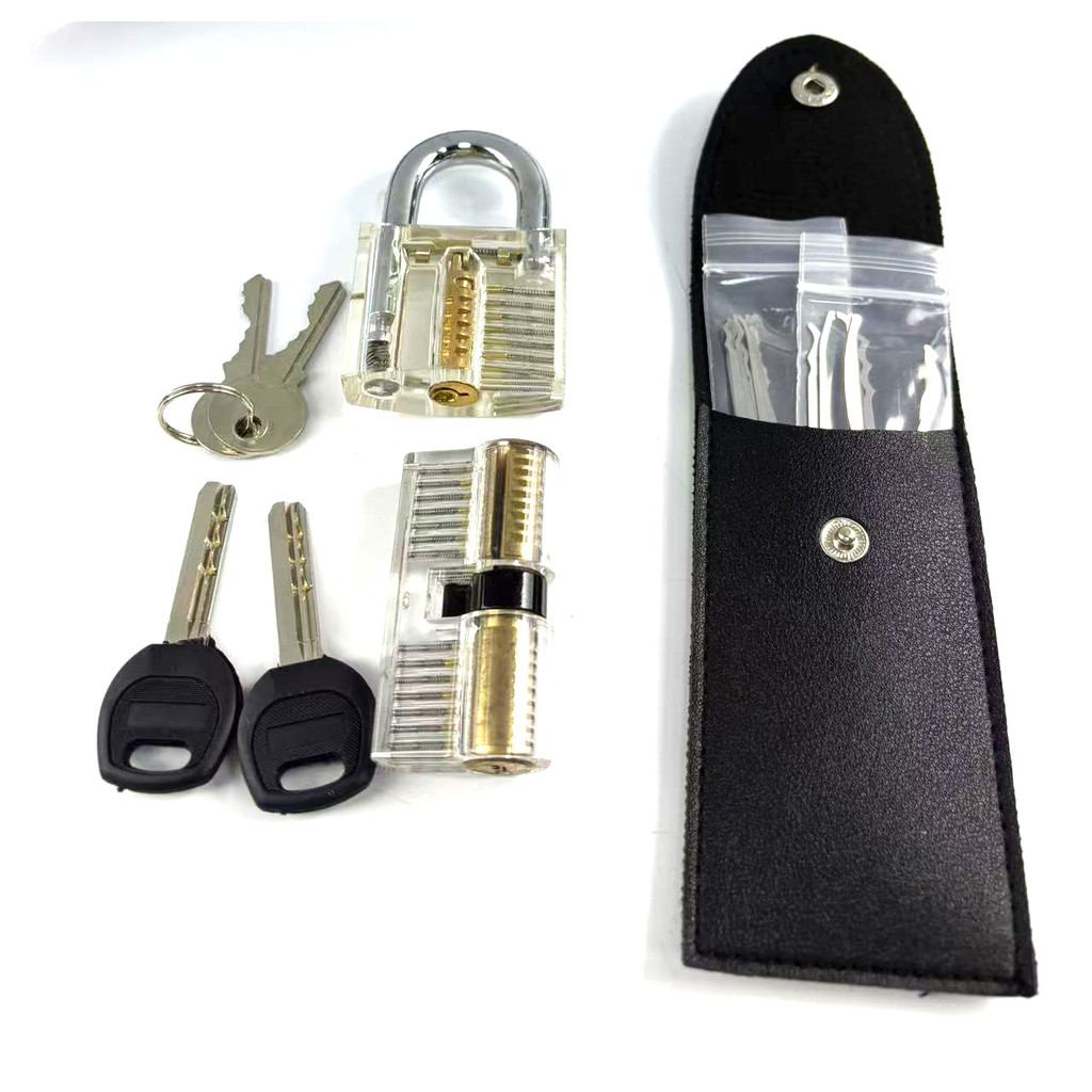 BEST SELLER 2025 New 18pcs Lockpick Stainless Steel Tools with 2pcs Transparent Locks,Beginner and L
