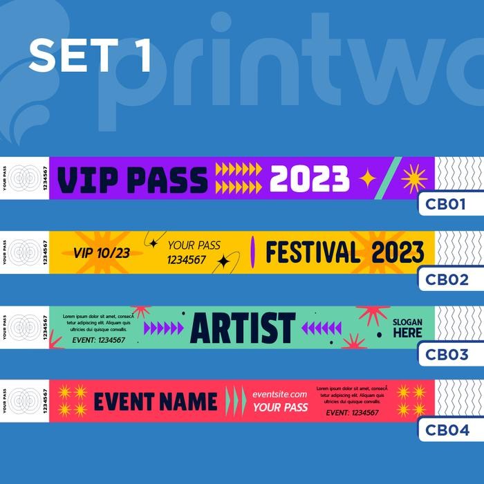 Cetak Gelang Masuk Custom Anti Sobek, Tahan Air, Gelang Berenang, Konser, Tiket Masuk