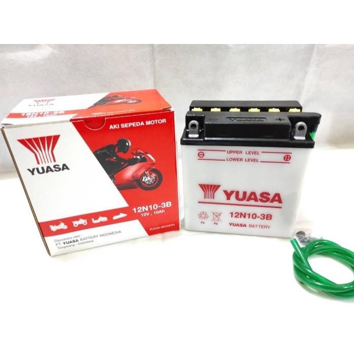 Accu / Aki Motor Basah Yuasa Viar, Tossa, Vespa 12N10-3B