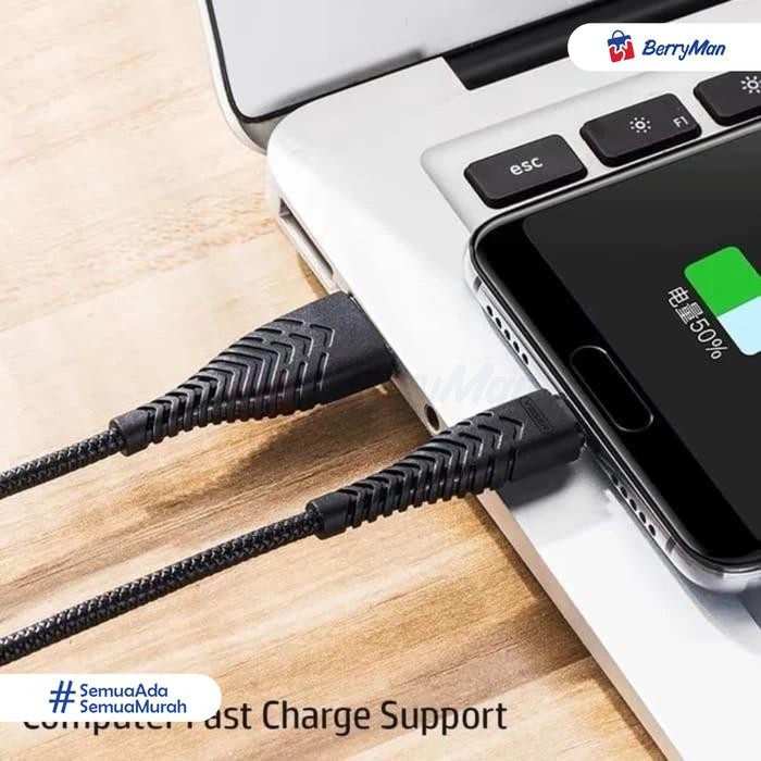 Kabel Data VEGER V110 Kaleng Stainless 2.4A Fast Charging