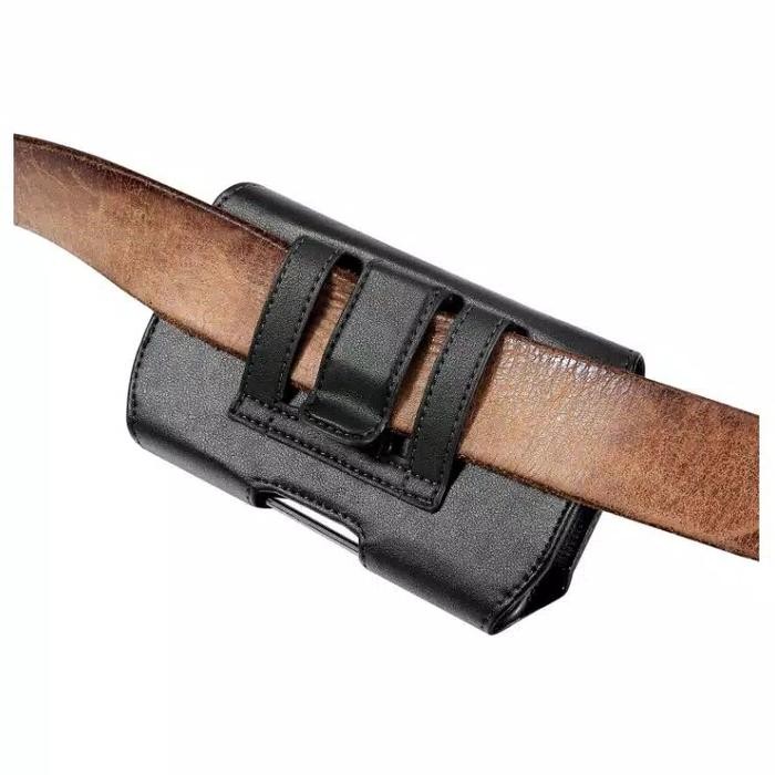 Sarung Hp Pinggang Kulit Model Horizontal/Rebah 1 Slot