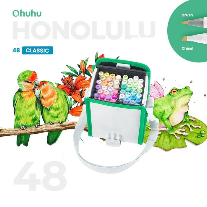 OHUHU Honolulu Classic 48 Colors Dual Tip (Brush & Chisel)