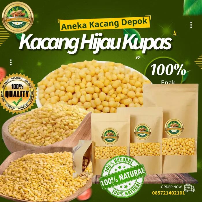 Kacang Hijau Kupas 1Kg / Kacang Ijo Kupas