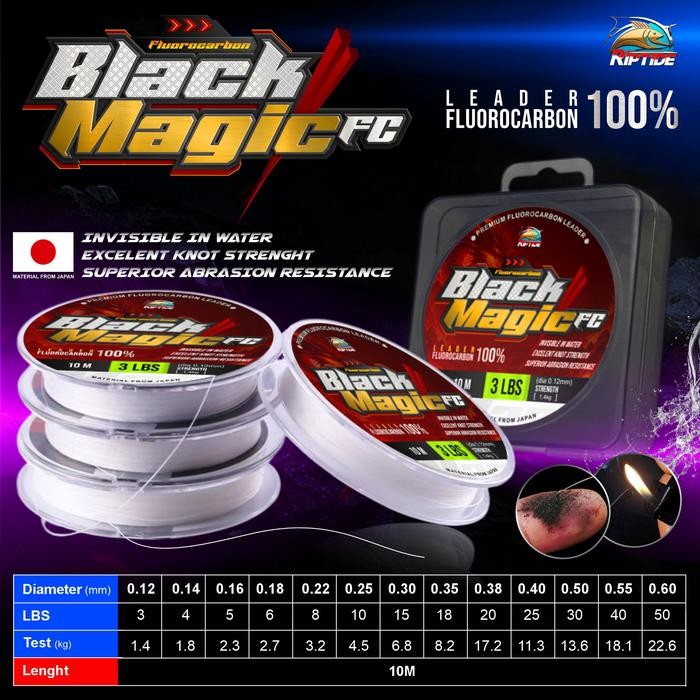 FIRELOCK CASPER PREMIUM 100% FLUOROCARBON LEADER 25 METER SENAR PANCING LEADER RIPTIDE BLACK MAGIC