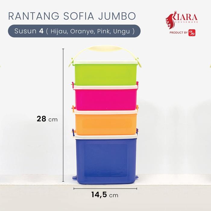 lgjd- Rantang Plastik Susun 4 Locking System Ukuran Jumbo Rantang Bekal