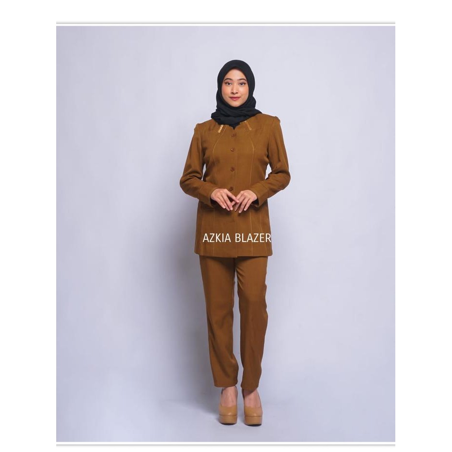 Seragam Kerja Stelan Blazer Kantor Wanita Terbaru Modis Modern Kekinian Reguler Fit Polyester