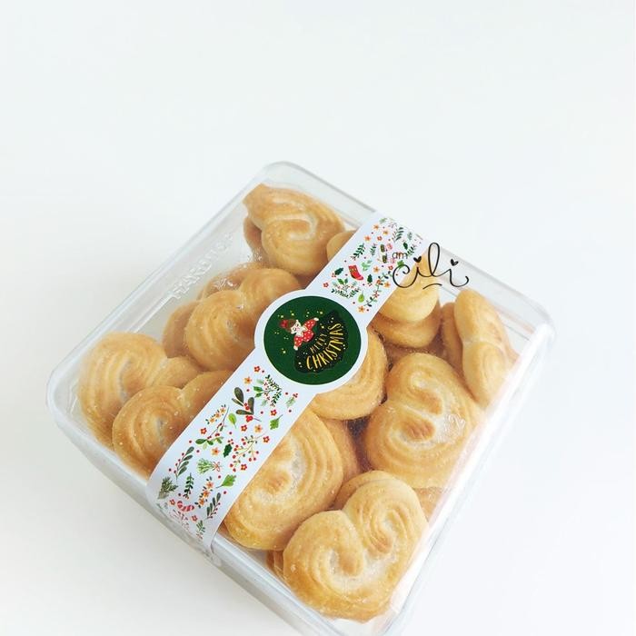 xfvt- (Sc057) Stiker Natal Daun Putih Besar Untuk Toples ( Uk 2 X 22Cm)