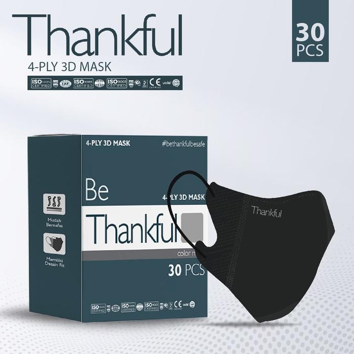 KJB MASKER THANKFUL 4PLY ADT - BLACK