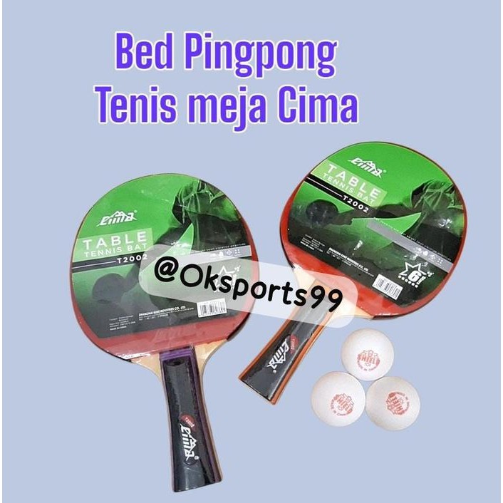 beg0- Bet Pingpong Bed Raket Tenis Meja Isi 2Pcs Dengan Tas Gratis Pegangan Kayu & Bad