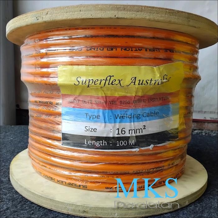 KirimLgsG- [Paket 10 Meter] Kabel Las Superflex Orange 16Mm [100% Full Tembaga] Kabel Las 16Mm