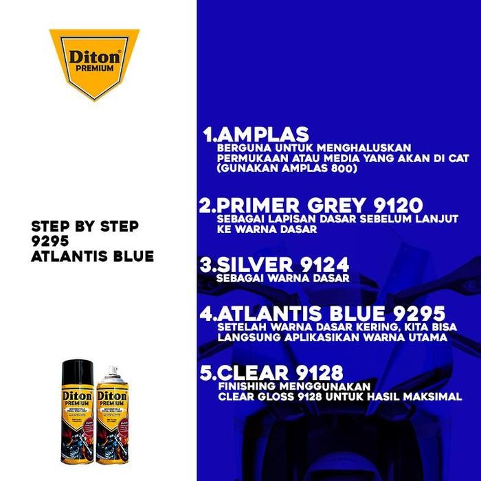 LncrMrt- Cat Pilox Diton Premium 9295 Atlantis Blue 400Cc Warna Biru Movistar