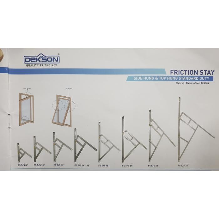 Engsel Casement Dekkson 16 inch (40cm) / Engsel Casement Jendela