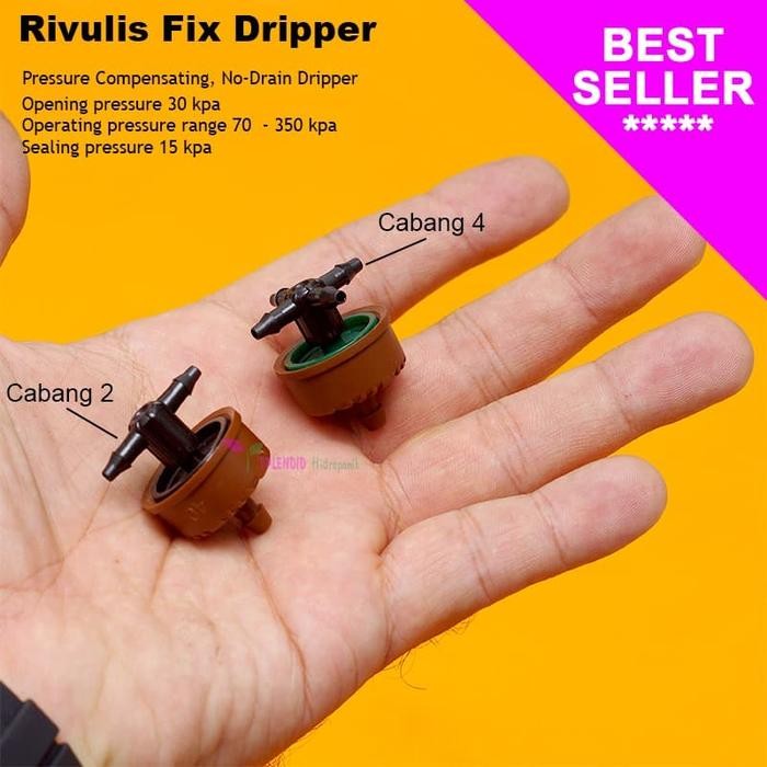 Rivulis Supertif Fix Dripper 4L/H Presisi Tekanan Kompenensasi No-Drain 30Kpa-350Kpa Untuk Tanaman