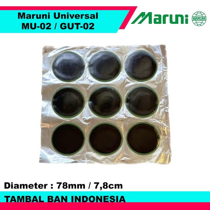 Ready Karet Tiptop Maruni Universal MU-02 Lembar Isi 9pcs - Karet Koyok Tambal Ban Tip Top Bulat