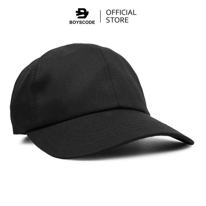 aayk- Boyscode Topi Baseball Polo Cap Basic Distro Pria Wanita Polos Hitam Fullblack