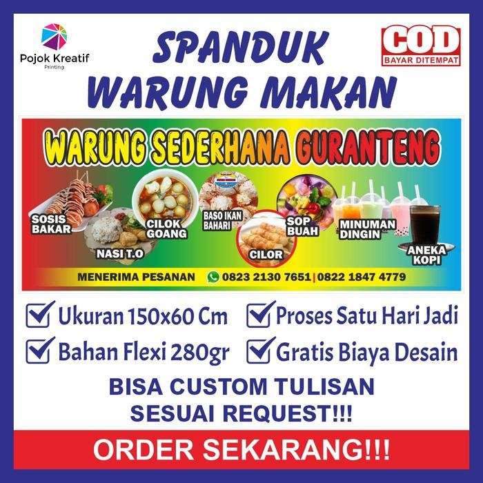 ASLI Spanduk Sepanduk Banner Bener Baner Plang Warung Wg Jual Jualan Makan Makanan Sosis Bakar Nasi