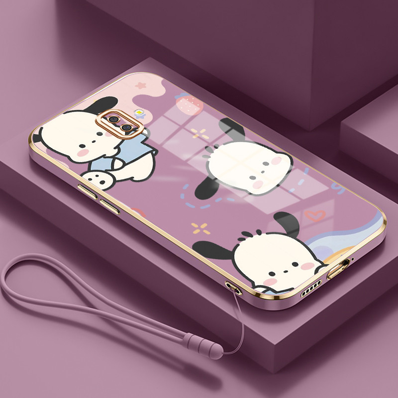 Casing Untuk Samsung Galaxy J6 Plus 2018 J6 Prime 2018 J4 4G J2 4G Case Casing HP Softcase Tali gant