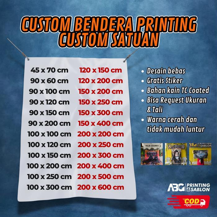 PROMO CETAK BENDERA MINI FLAG GIANT FLAG CUSTOM PRINTING / ORGANISASI / KOMUNITAS