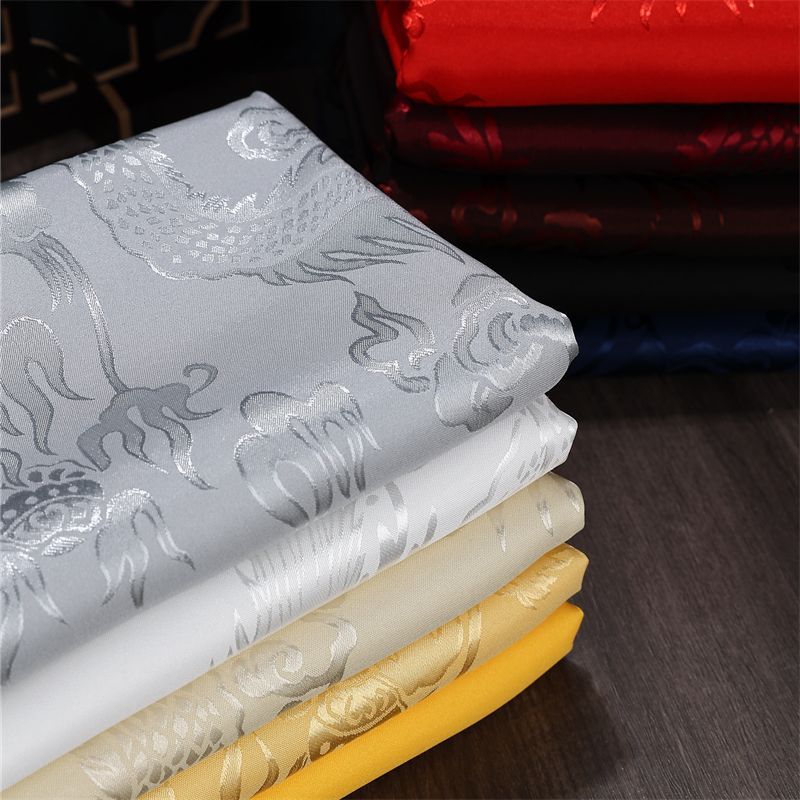 Dragon Phoenix Jacquard Fabric Soft Smooth By The Meter For Clothing Hanfu Dress Show Costume Diy
