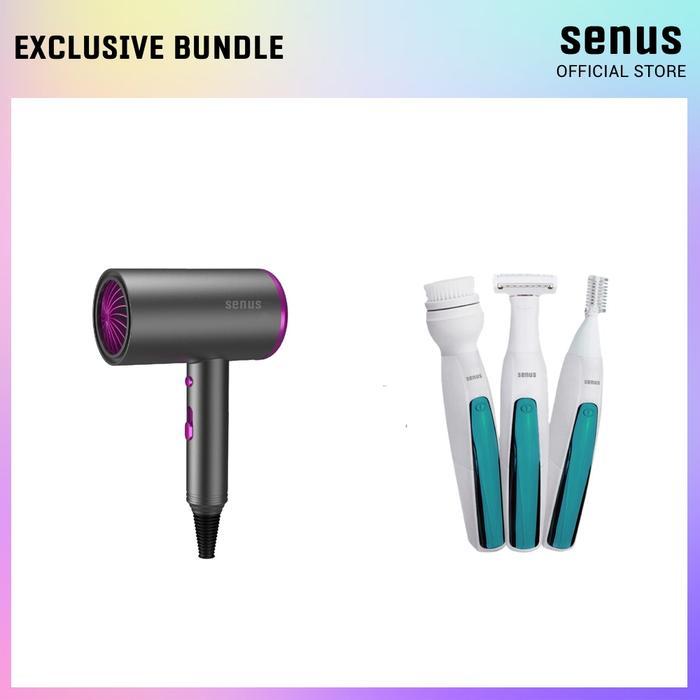 SENUS exclusive bundle Ionic Hair Dryer dan Body Shaver