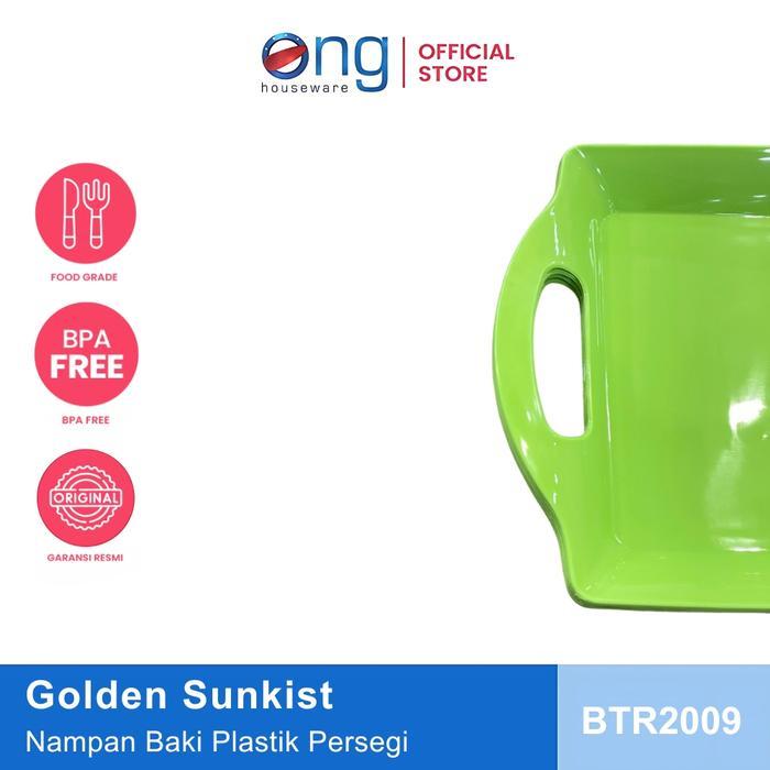 Ong Houseware - Nampan Baki Talam Segi Plastik Golden Sunkist BTR2009