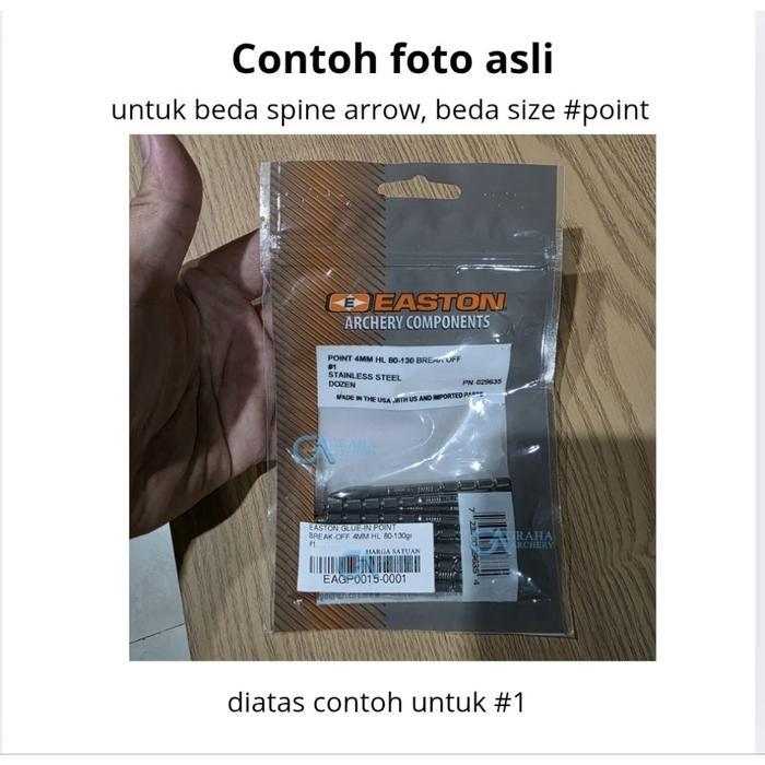 Point Arrow Easton Untuk X10 Parallel Pro - Ace 4Mm Hl Break Off 80-130 Grain