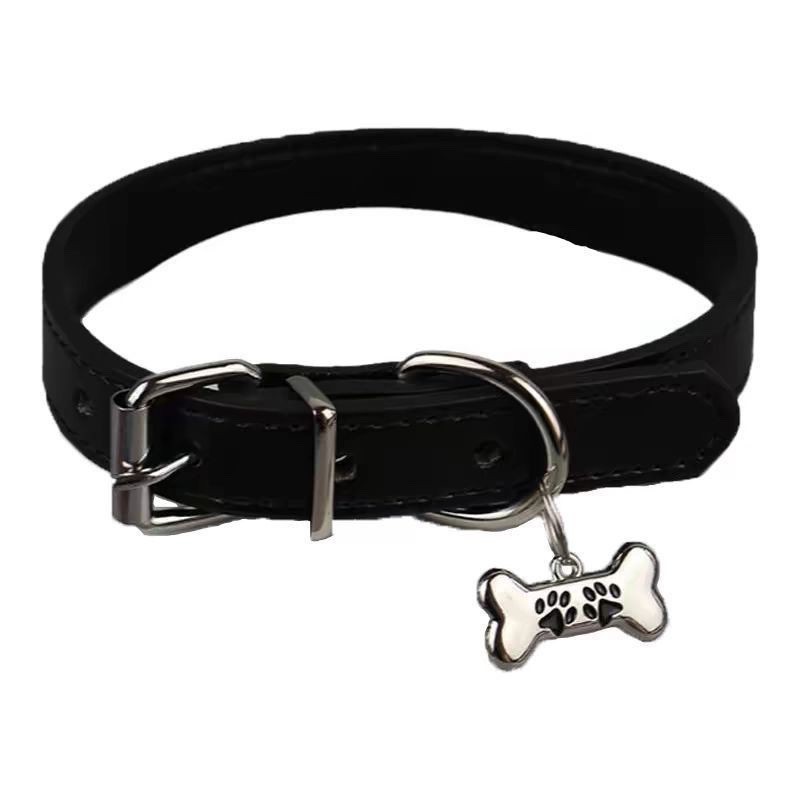 Y2K Leather Collar Spicy Girl Puppy Bone Choker Necklace Leash-inspired Punk Neck Torques Women's