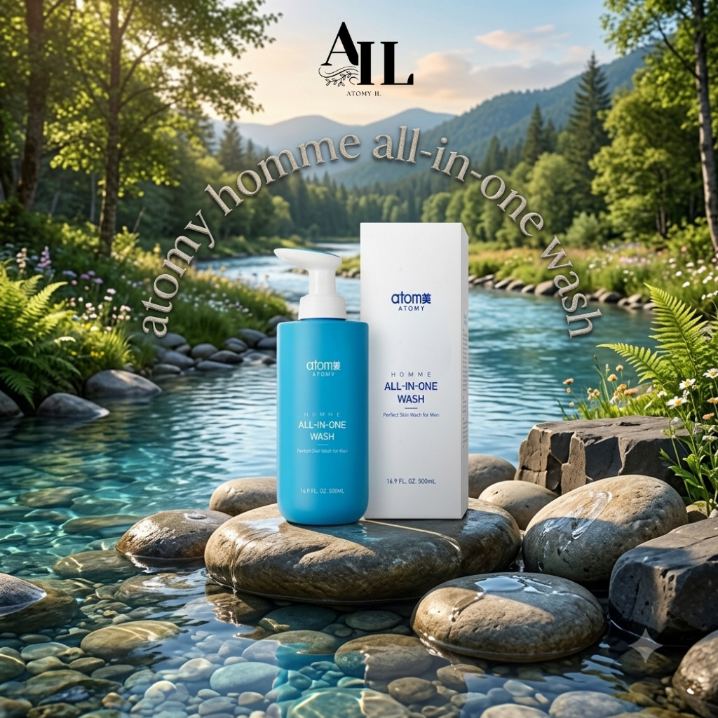 Atomy HOMME ALL IN ONE WASH | Sabun dan Shampo 2 in 1| Busa Melimpah Membersihkan Kotoran | Sabun Pr