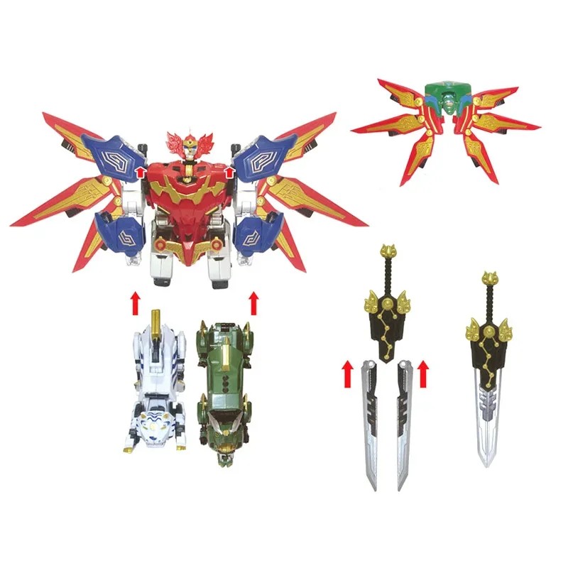 Mighty Morphin Dinosaur Rangers Transformation Robot Super Sentai 5in1 Megazords Assembled Action