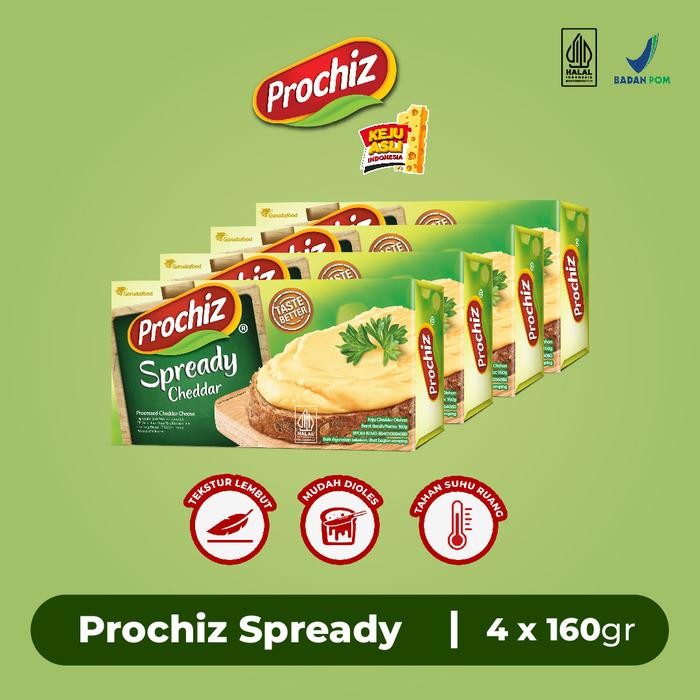 

oW.galiban - Keju PROCHIZ Spready 160gr Creamy Spread Paket Isi 4 Pcs