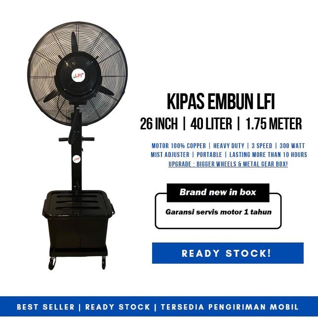 Berkualitas Kipas Angin Embun Air 26 Inches - 40L / Misty Fan / Kipas Angin Blower Terlariss 