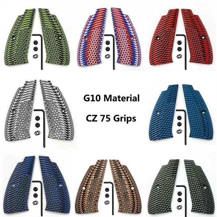 1 Pair CZ75 G10 Handle Grips Patches for CZ 75 Full Size SP-01