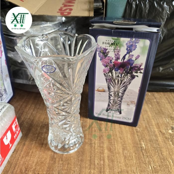 Formia Sunny Crystal Vase 25 Cm Vas Kristal Pot Bunga Transparant