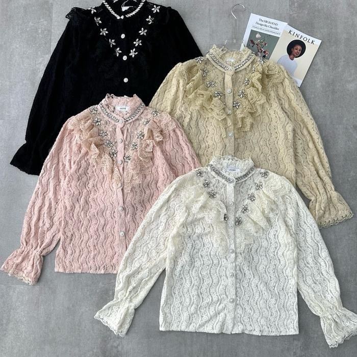 Vivorie Premium AT 1814 blouse brukat blink