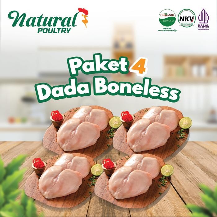 

Pilihan- Paket 4 Dada Boneless Organik Probiotik Natural Poultry (500Gram)