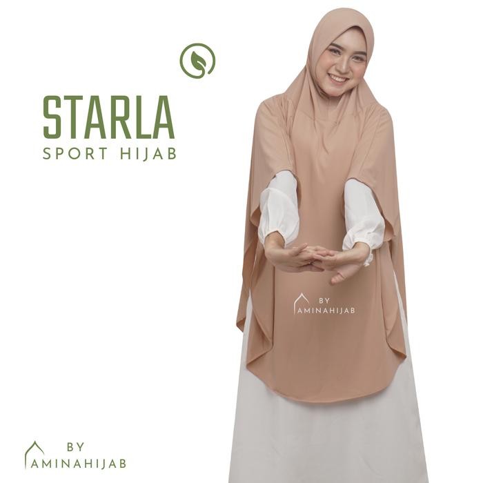 SIAPKIRIM Hijab Jilbab Instan Kerudung Khimar Syari Sporty Starla Hitam Panjang Muslim READY STOCK