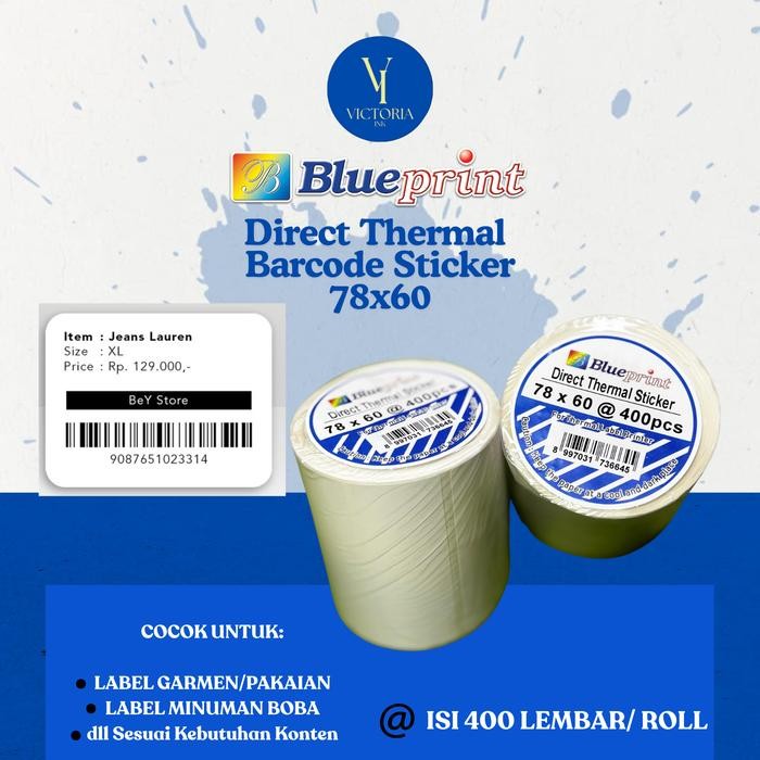 

Pilihan- Direct Thermal Sticker 78X60 Blueprint Label Stiker 78X60 Mm Isi 400 Lembar