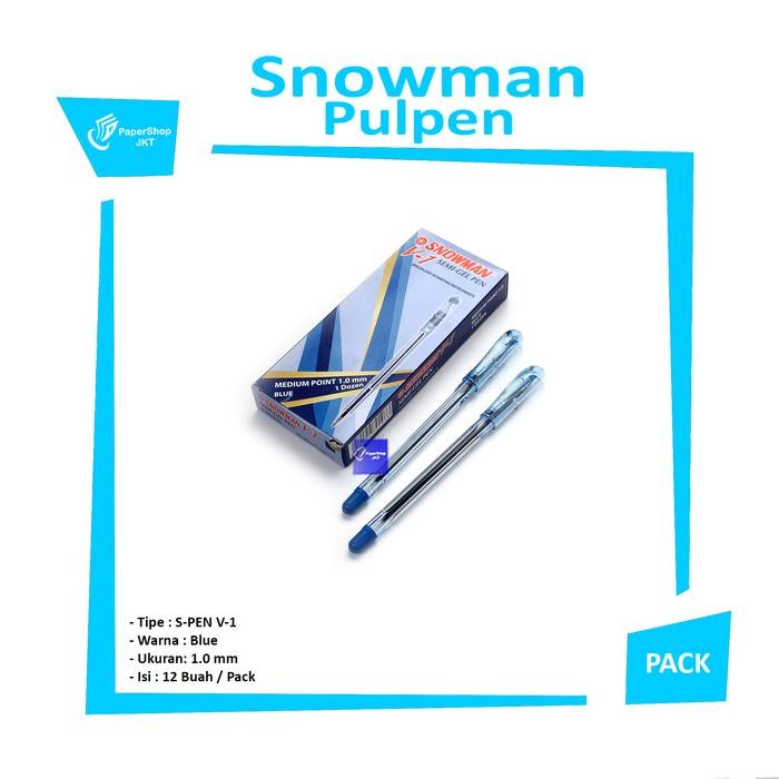 

SNOWMAN - Pulpen V1 Biru - Lusin