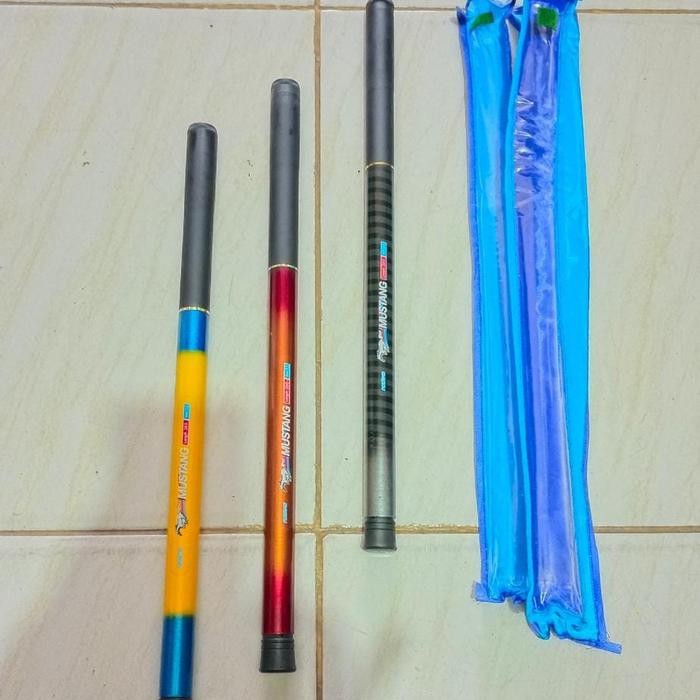 TEGEK CARBON MUSTANG 360 450 CM RUAS PENDEK COCOK MANCING BARONANG