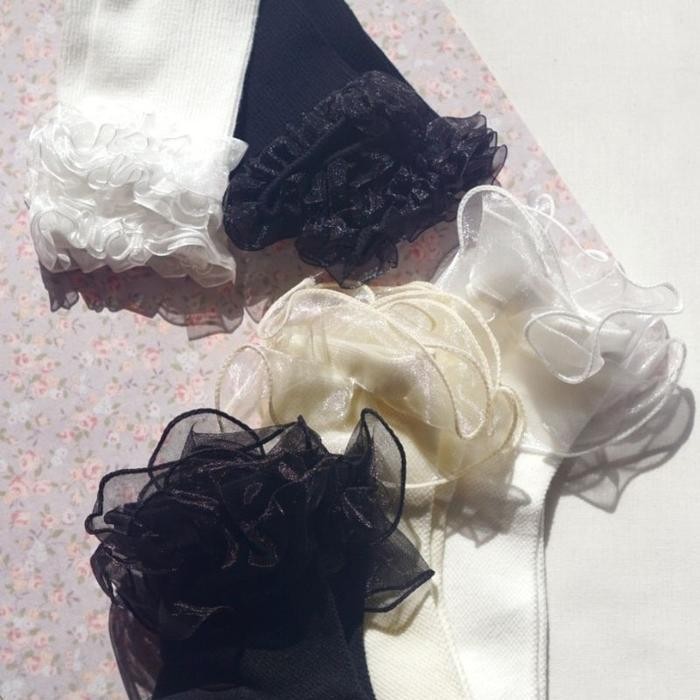 Khusus Grab Ruffle Lace Socks Unik Kaos Kaki Renda Wanita Dewasa Vintage Lolita