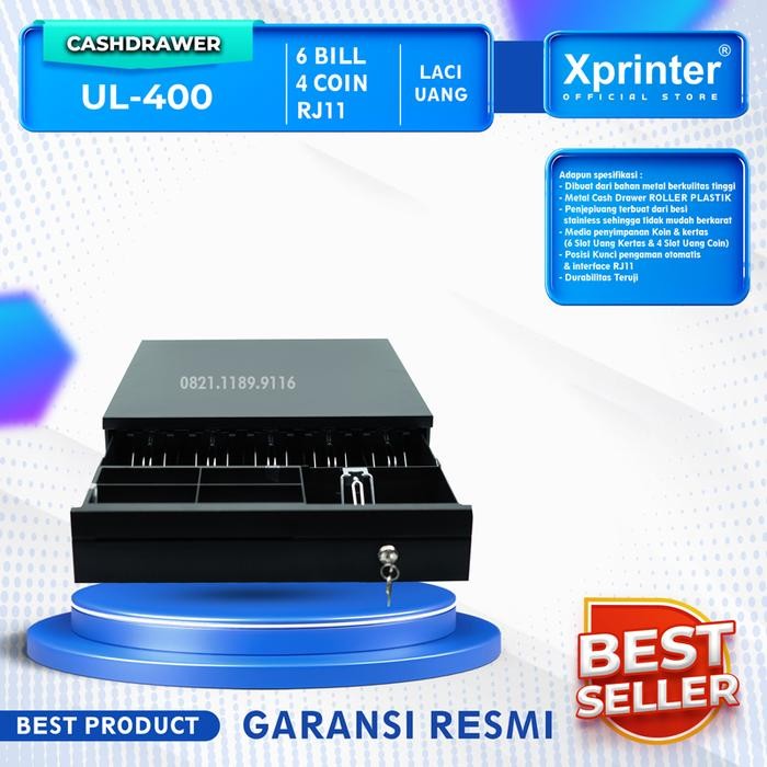 

CASHDRAWER LACI UANG KASIR UL-400 RJ11 6BILL 4COIN