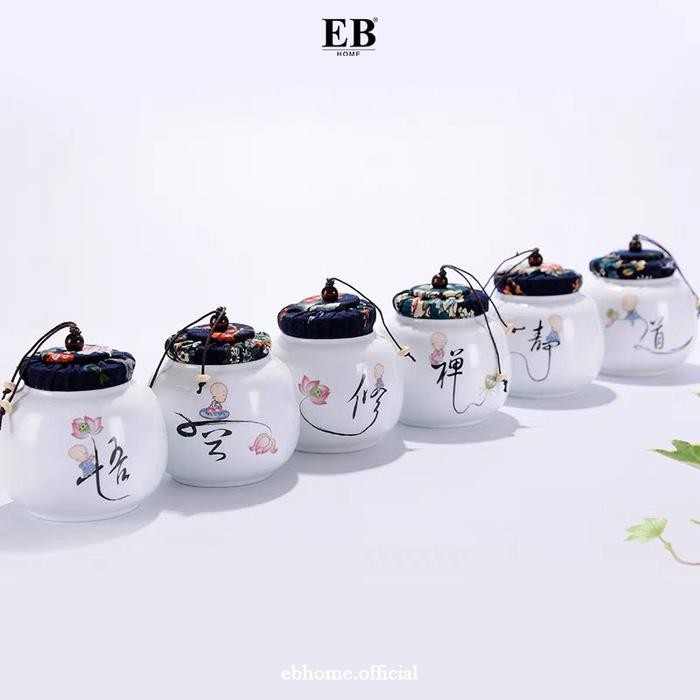 TEMPAT TEH DAUN KERAMIK KOPI POT CERAMIC JAR KECIL