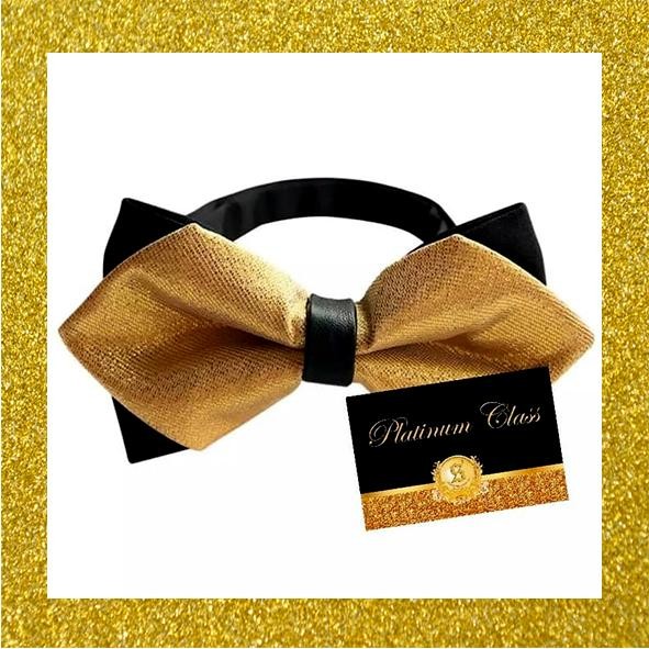 dasi kupu import ukuran polos gold platinum class