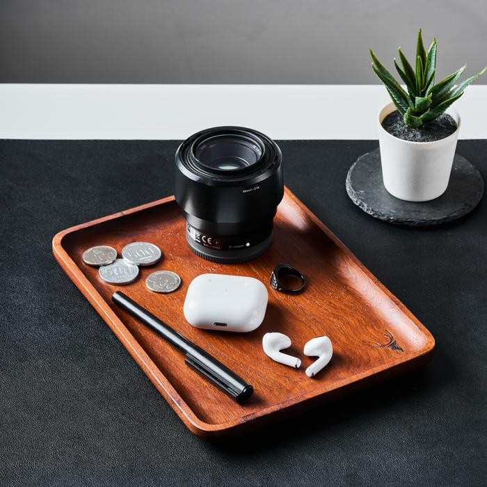 

Bisa Termin! Skandif Walnut Valet Tray Premium Teak Wood Desk Organizer Kayu Jati