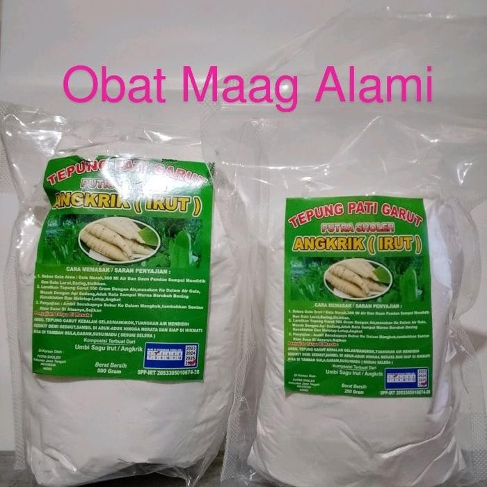 

Pilihan- Tepung Angkrik Irut Pati Garut Asli 500 Gr Obat Maag Asam Lambung Original Bahan Alami