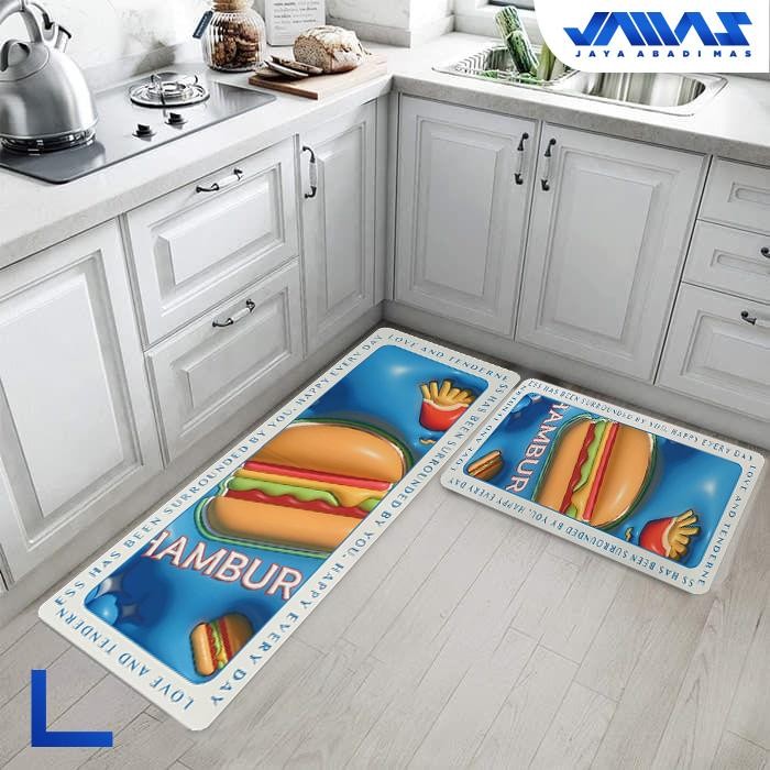Keset Dapur Diatomite Set 2 in 1 Motif 3D Anti Slip Menyerap Air
