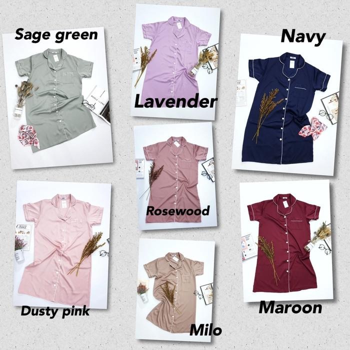 DASTER PIYAMA WANITA / SLEEP DRESS /SATIN PREMIUM ELLIE Dewasa